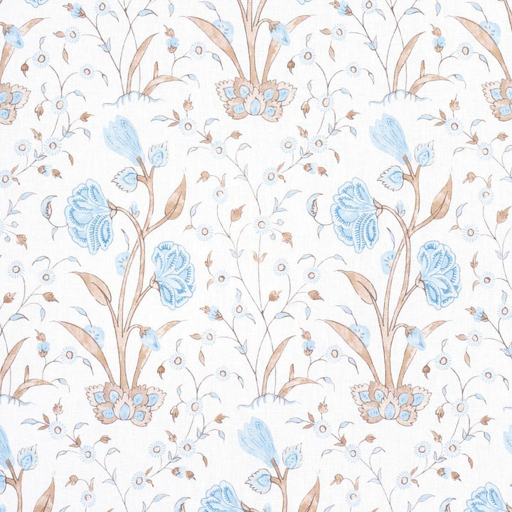 Khilana Floral Sky 178334 by Schumacher Designer Fabric Jacaranda 6.75" - Swanky Fabrics -