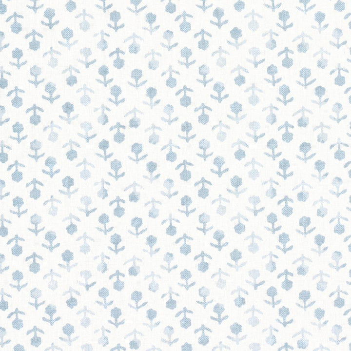 Beatriz Handprint Sky 179353 by Schumacher Designer Fabric Jacaranda 4.38" - Swanky Fabrics -