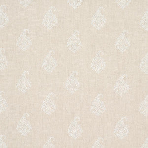 Kerala Paisley White On Neutral 181350 by Schumacher Designer Fabric
