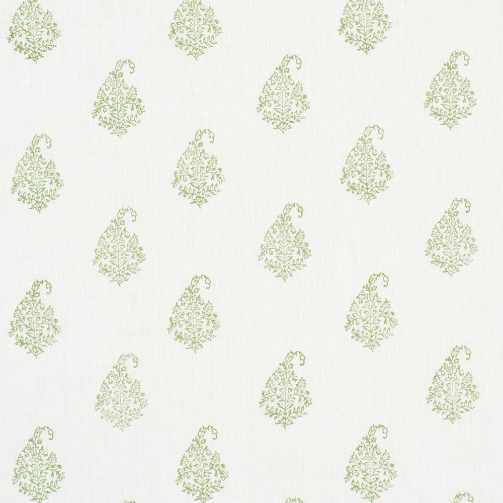 Kerala Paisley Leaf 181351 by Schumacher Designer Fabric Jacaranda 6.5" - Swanky Fabrics -