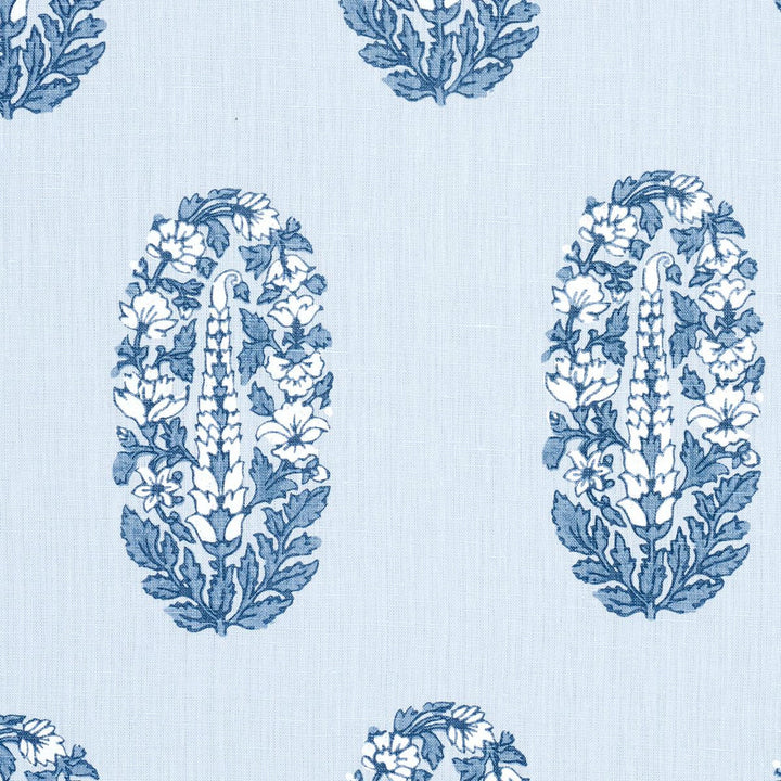 Askandra Flower Chambray 181360 by Schumacher Designer Fabric Jacaranda 7.0" - Swanky Fabrics -