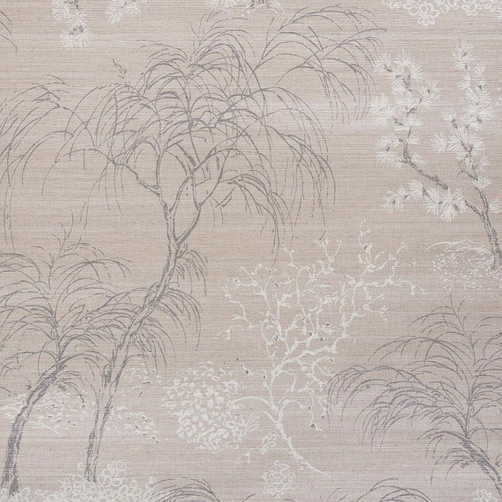 Mori Hemp Shimmer Moonstone 5009390 by Schumacher Designer Wallpaper Mingei 34.0" - Swanky Fabrics -