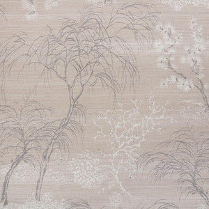 Mori Hemp Shimmer Moonstone 5009390 by Schumacher Designer Wallpaper