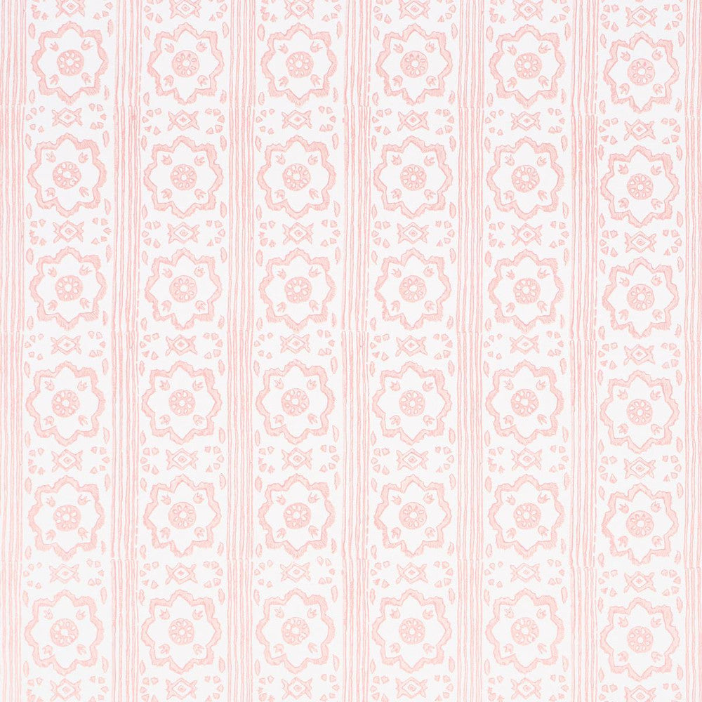 Sunda Hand Blocked Print Blush 5011224 by Schumacher Designer Wallpaper Jacaranda 2.5" - Swanky Fabrics -
