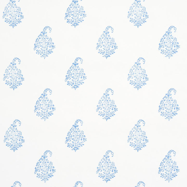Kerala Paisley Ii Blue 5015211 by Schumacher Designer Wallpaper Jacaranda 5.38" - Swanky Fabrics -