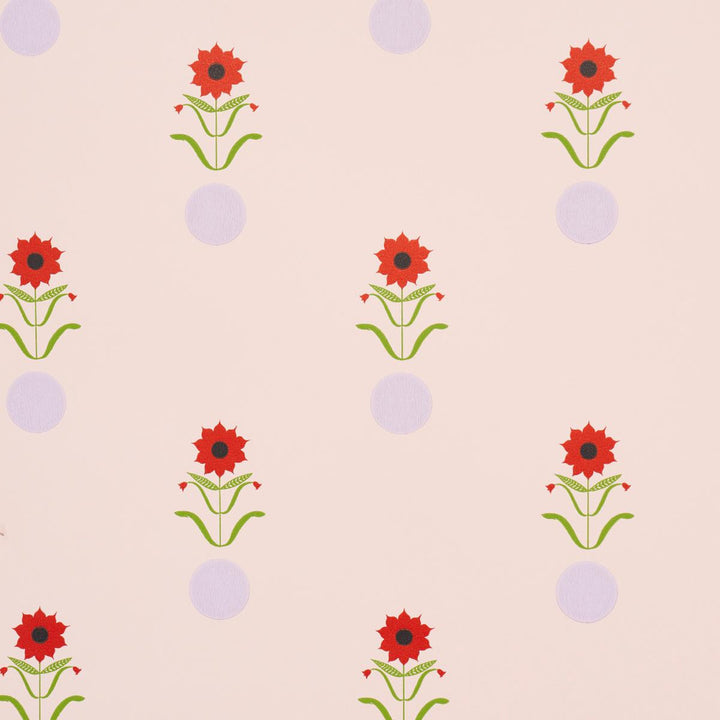 Forget Me Dots Pink 5015881 by Schumacher Designer Wallpaper Peg Norriss 20.5" - Swanky Fabrics -
