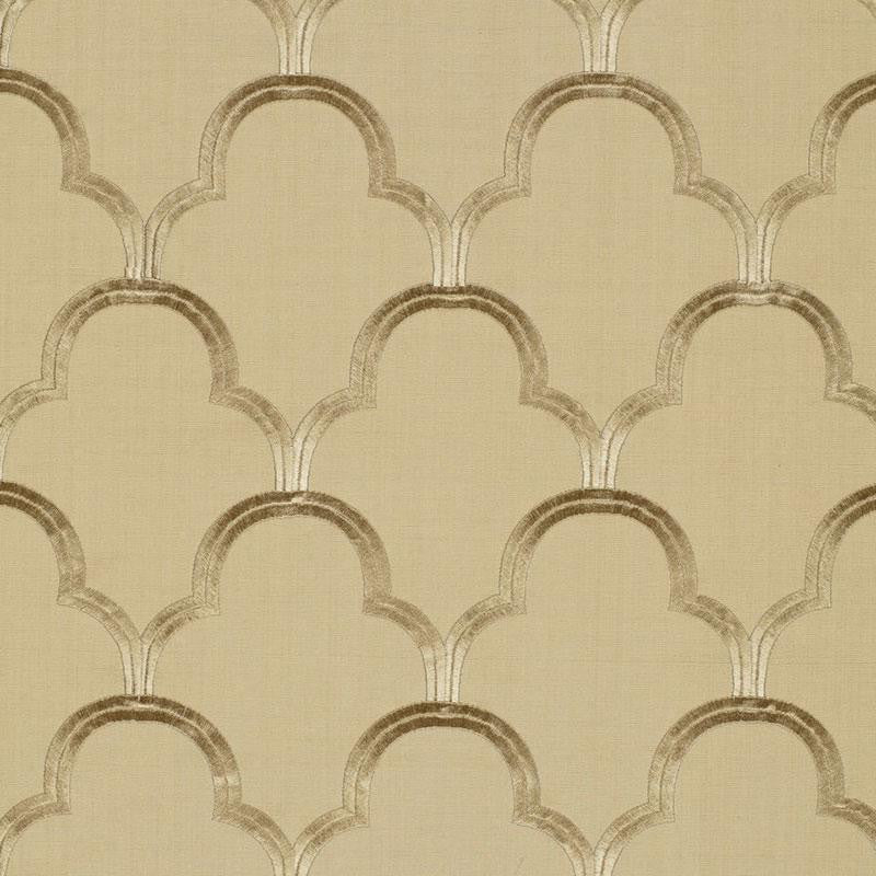 Scallop Embroidery Sesame 64321 by Schumacher Designer Fabric Modern Glamour 5.5" - Swanky Fabrics -