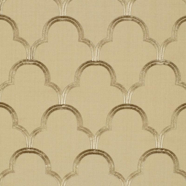 Scallop Embroidery Sesame 64321 by Schumacher Designer Fabric Modern Glamour 5.5" - Swanky Fabrics -
