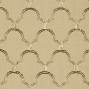 Scallop Embroidery Sesame 64321 by Schumacher Designer Fabric