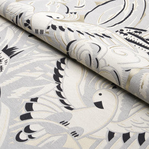 Parrots Moderne Dove 83181 by Schumacher Designer Fabric