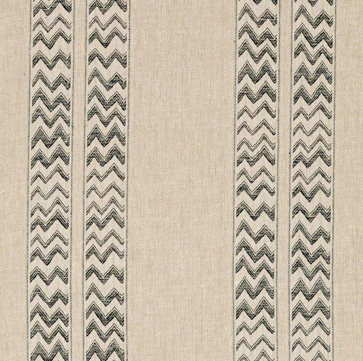Kudu Stripe Black 69970 by Schumacher Designer Fabric Tribal-Chic 100% Linen Martindale 7,000 Horizontal: 28 and Vertical: 9.875 56 - Swanky Fabrics -