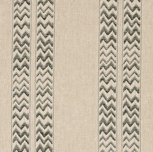 Kudu Stripe Black 69970 by Schumacher Designer Fabric