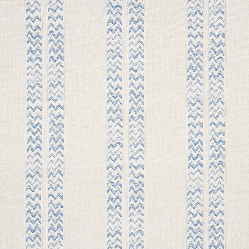 Kudu Stripe Blue 69971 by Schumacher Designer Fabric Tribal-Chic 100% Linen - Horizontal: 28 and Vertical: 9.875 56 - Swanky Fabrics -