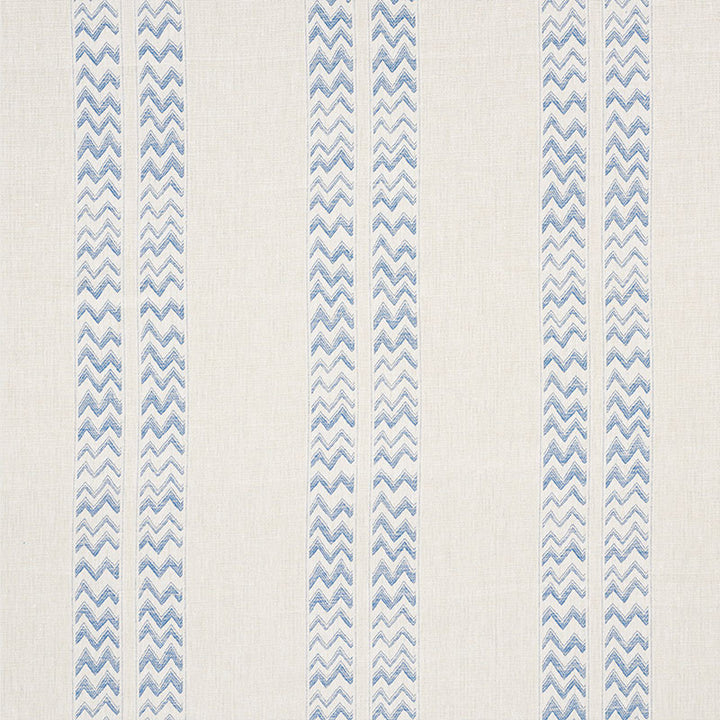 Kudu Stripe Blue 69971 by Schumacher Designer Fabric Tribal-Chic 100% Linen - Horizontal: 28 and Vertical: 9.875 56 - Swanky Fabrics -