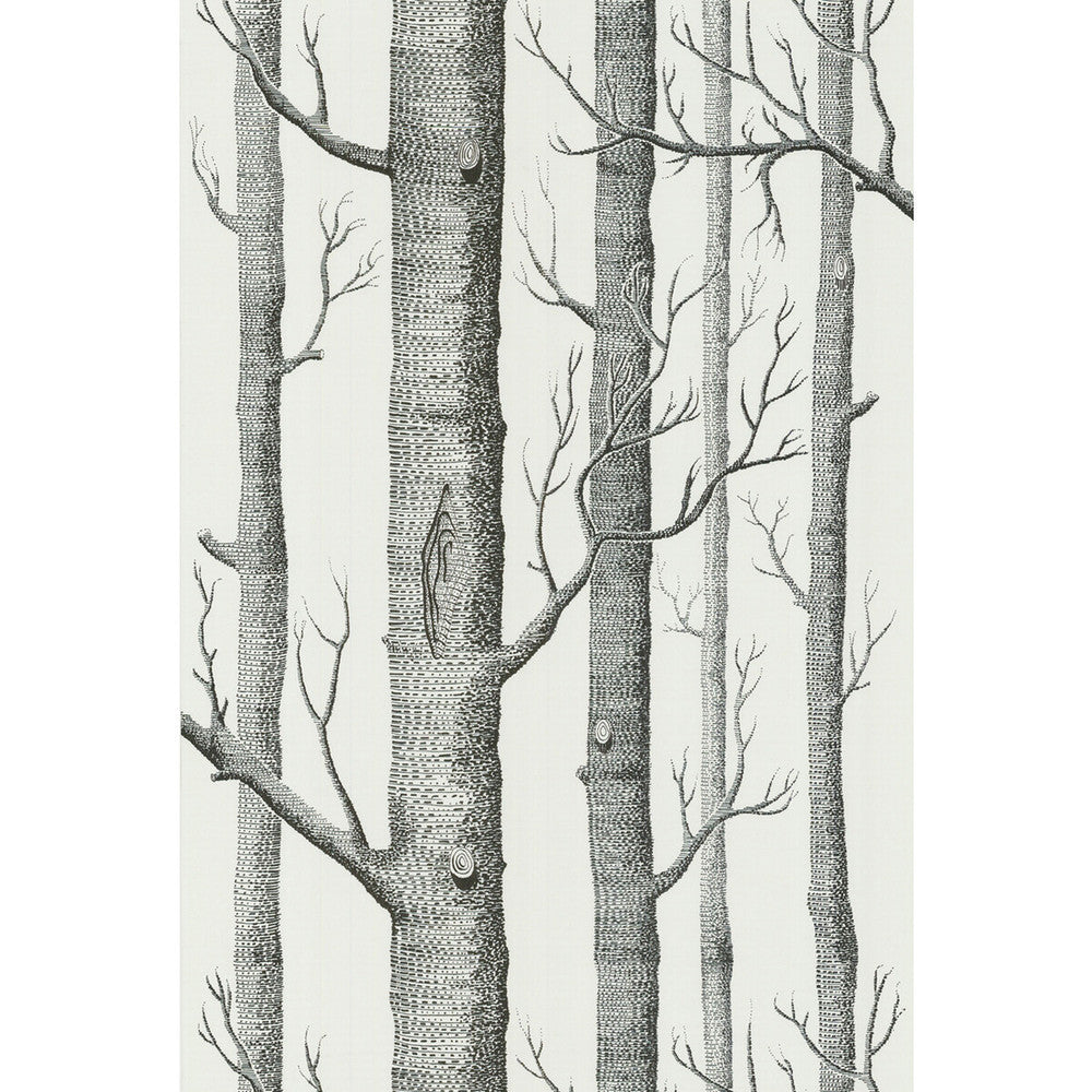 Woods Onyx/White by Cole & Son Designer Wallcovering COLE & SON NEW CONTEMPORARY II PAPER - 100% United Kingdom Horizontal: and Vertical: 28.3 20.5 - Swanky Fabrics -