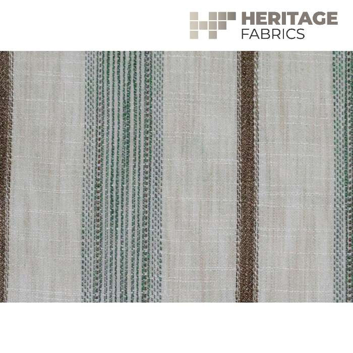 Trafalgar Stripe Jade by Heritage Designer Fabric - 100% Polyester India 36,000 Horizontal: 6" and Vertical: N/A 54" - Swanky Fabrics -