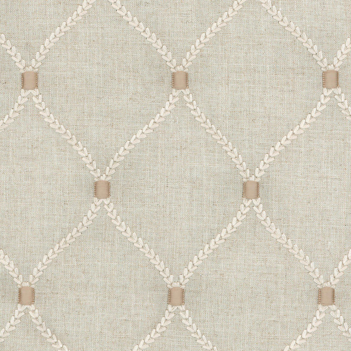 Deane Embroidery Flax 700094 by Williamsburg Designer Fabric DEANE EMBROIDERY 70% Rayon 30% Linen Embroid:100% Rayon INDIA Wyzenbeek 39,000 Horizontal: 4.25" and Vertical: 6.25" 54" - Swanky Fabrics -