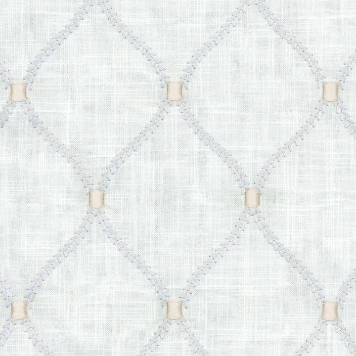 Deane Embroidery Sterling 700096 by Williamsburg Designer Fabric - 70% Rayon 30% Linen Embroid:100% Rayon INDIA 39000 Horizontal: 4.25 and Vertical: 6.25 54 - Swanky Fabrics -