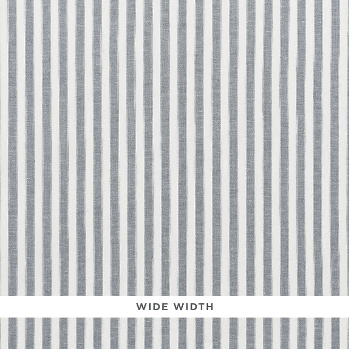 Regatta Linen Stripe Lagoon 70031 by Schumacher Designer Fabric ESSENTIALS: SHEERS & CASEMENTS I LINEN 100% ITALY MARTINDALE 3,000 </p><p>Repeat: Horizontal: and Vertical: 1" (3CM) 118 - Swanky Fabrics -