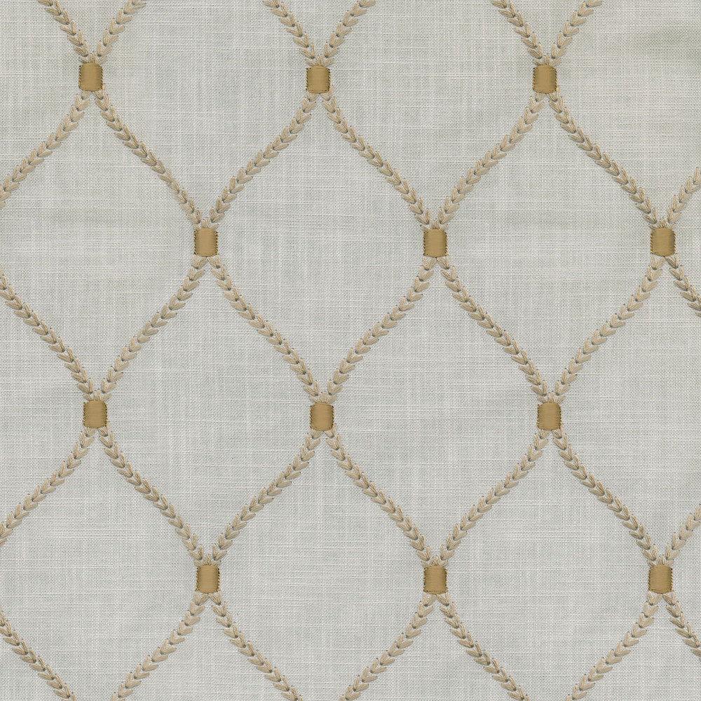 Deane Embroidery Gildednc 700501 by Williamsburg Designer Fabric - 70%Rayon 30%Linen Embroid:100%Rayon INDIA 39000 Horizontal: 4.25 and Vertical: 6.25 54 - Swanky Fabrics -