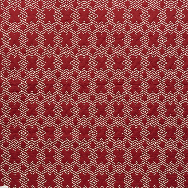 Hix Red 70141 by Schumacher Designer Fabric Clique 43% Cotton, 24% Spun, 4% Spun, 29% Polywadding - Horizontal: 4.5 and Vertical: 6.25 50.5 - Swanky Fabrics -