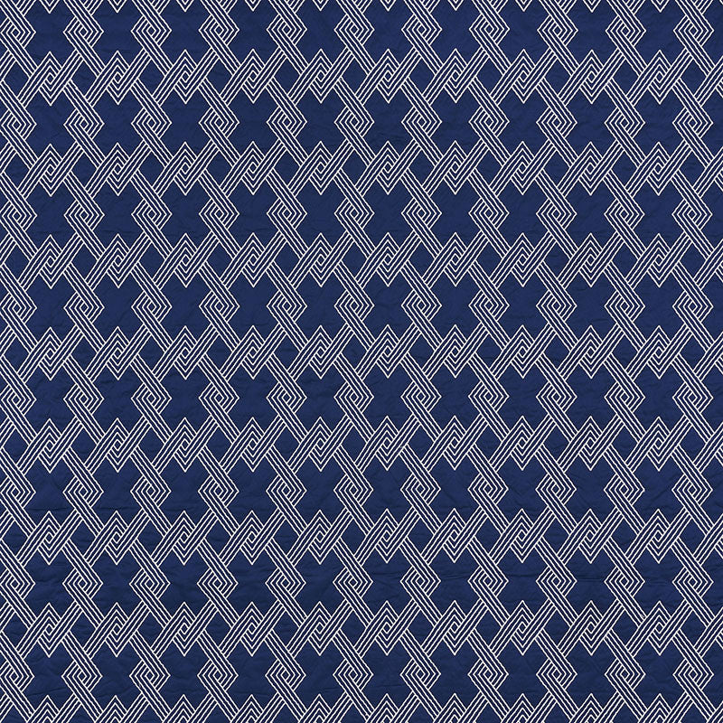 Hix Navy 70142 by Schumacher Designer Fabric CLIQUE See Sample INDIA - </p><p>Repeat: Horizontal: 4 1/2" (11CM) and Vertical: 6 1/4" (16CM) 50 1/2" (128CM) - Swanky Fabrics -