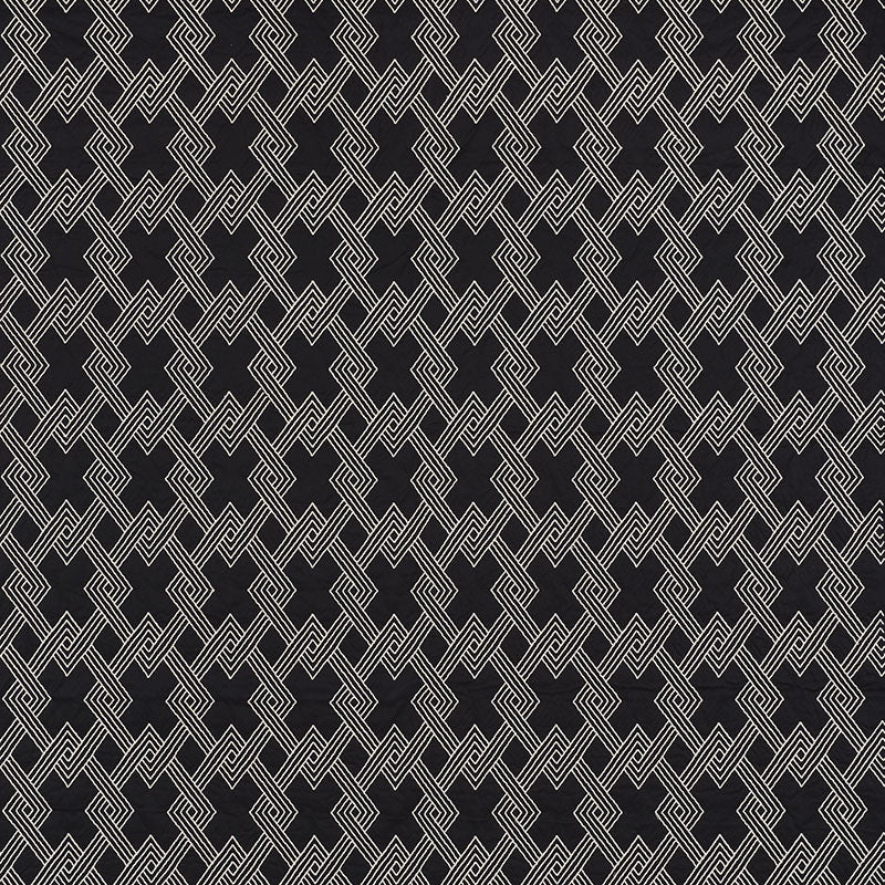 Hix Ebony 70145 by Schumacher Designer Fabric Clique 43% Cotton, 24% Spun, 4% Spun, 29% Polywadding - Horizontal: 4.5 and Vertical: 6.25 50.5 - Swanky Fabrics -