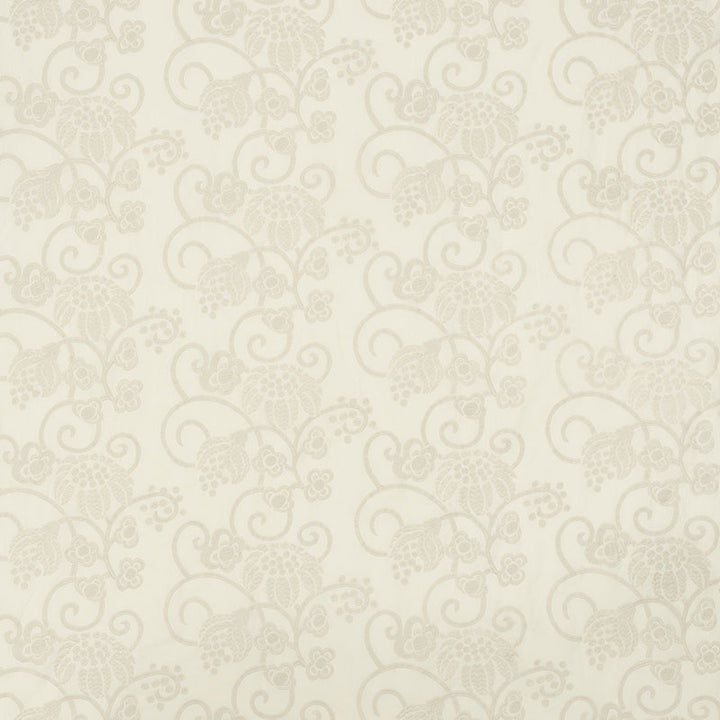Calliope Embroidery Ivory 70180 by Schumacher Designer Fabric Contemporary-Embroideries 70% Cotton, 30% Linen - Horizontal: 27 and Vertical: 12.5 54.5 - Swanky Fabrics -