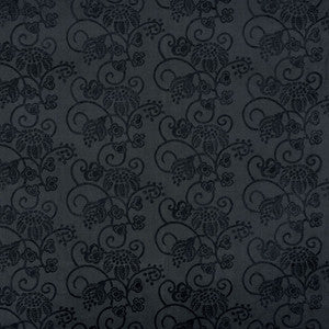 Calliope Embroidery Black 70181 by Schumacher Designer Fabric