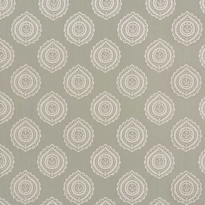 Olana Linen Embroidery Haze 70200 by Schumacher Designer Fabric Contemporary-Embroideries 60% Linen, 34% Viscose, 6% Spun - Horizontal: 12.625 and Vertical: 12.5 50.125 - Swanky Fabrics -