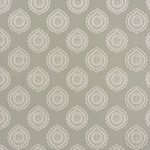Olana Linen Embroidery Haze 70200 by Schumacher Designer Fabric