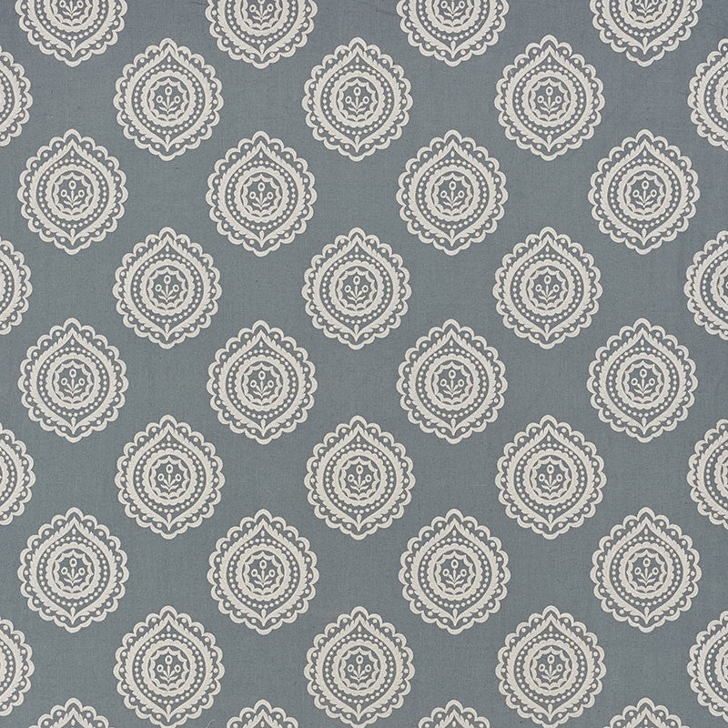 Olana Linen Embroidery Slate 70201 by Schumacher Fabric Schumacher Fabric Olana Linen Embroidery Slate 70201Fabric LINEN 60% INDIA </p><p>Repeat: H: HORZ. 12 5/8" (32CM) , V: VERT. 12 1/2" (32CM) 50.125 - Fabric Carolina -