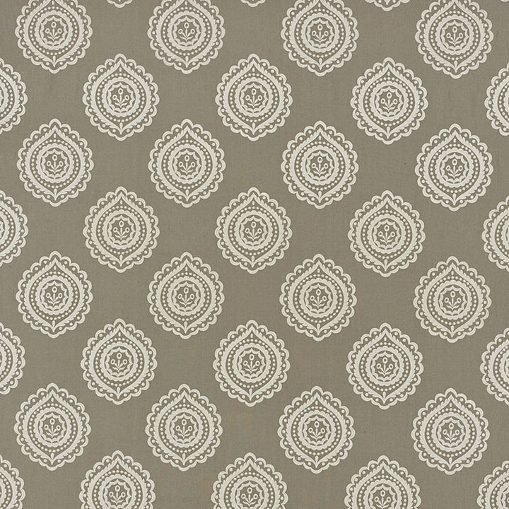 Olana Linen Embroidery Stone 70202 by Schumacher Designer Fabric Contemporary-Embroideries 60% Linen, 34% Viscose, 6% Spun - Horizontal: 12.625 and Vertical: 12.5 50.125 - Swanky Fabrics -
