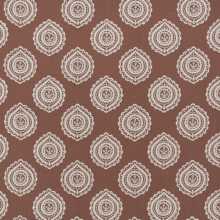 Olana Linen Embroidery Cafe Mocha 70203 by Schumacher Designer Fabric Contemporary-Embroideries 60% Linen, 34% Viscose, 6% Spun - Horizontal: 12.625 and Vertical: 12.5 50.125 - Swanky Fabrics -