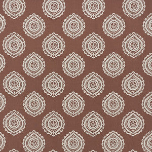Olana Linen Embroidery Cafe Mocha 70203 by Schumacher Designer Fabric