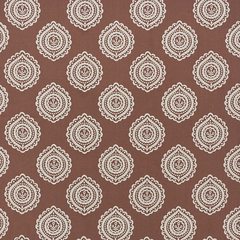 Olana Linen Embroidery Cafe Mocha 70203 by Schumacher Designer Fabric CONTEMPORARY EMBROIDERIES LINEN 60% VISCOSE RAYON 34% INDIA </p><p>Repeat: Horizontal: 12 5/8" (32CM) and Vertical: 12 1/2" (32CM) 50.125 - Swanky Fabrics -