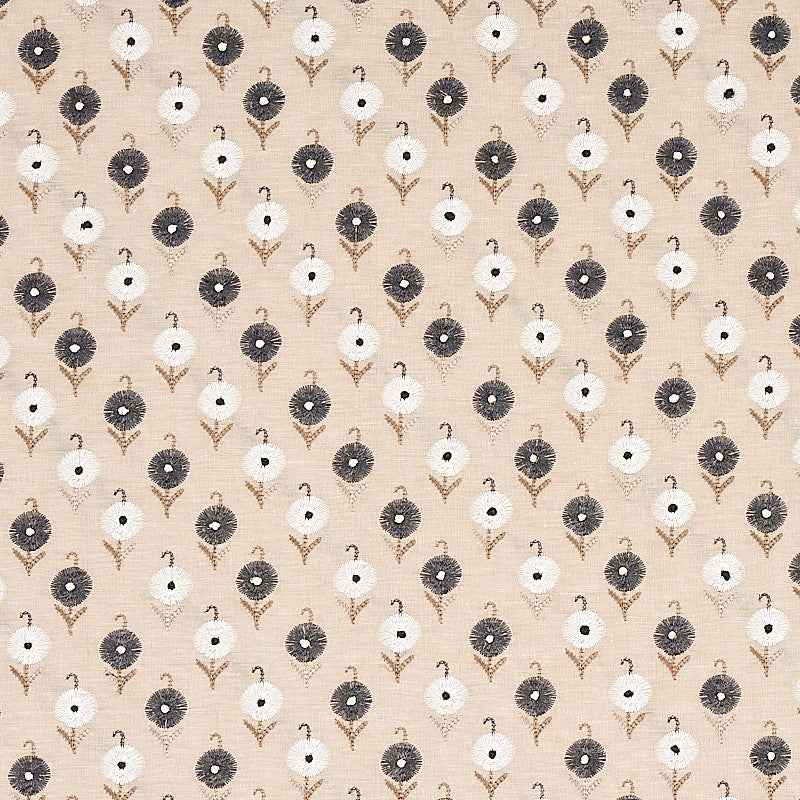 Avodica Embroidery Moonstone 70212 by Schumacher Designer Fabric CONTEMPORARY EMBROIDERIES LINEN 40% SILK 26% INDIA </p><p>Repeat: Horizontal: 17" (43CM) and Vertical: 11" (28CM) 51 - Swanky Fabrics -