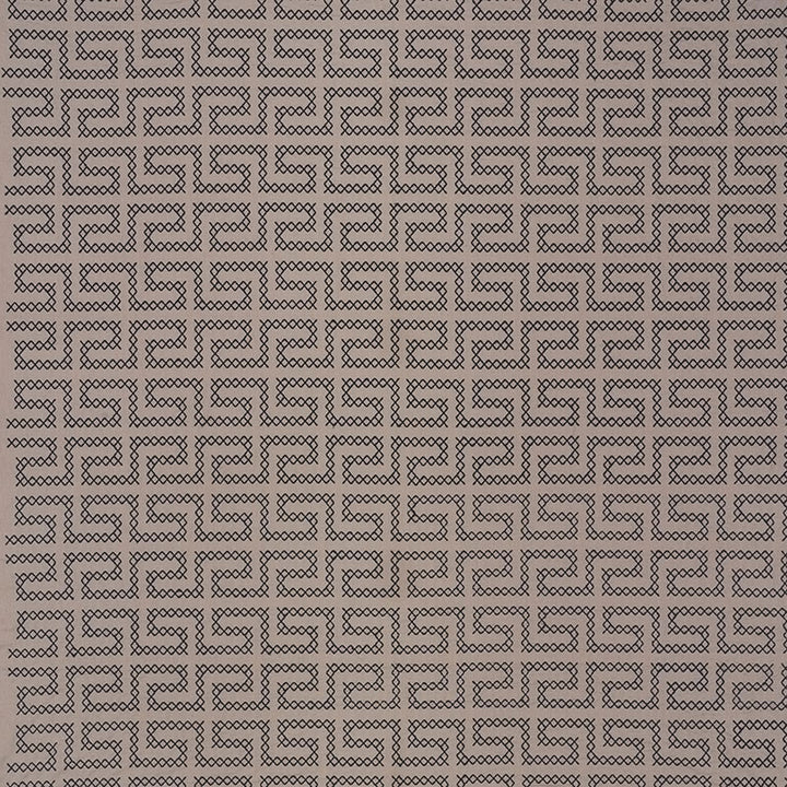 A Maze Embroidery Stone 70232 by Schumacher Designer Fabric CONTEMPORARY EMBROIDERIES See Sample INDIA - </p><p>Repeat: Horizontal: 4 1/4" (11CM) and Vertical: 7 3/4" (20CM) 51" (130CM) - Swanky Fabrics -