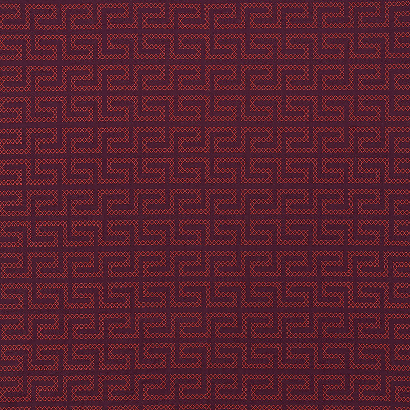 A Maze Embroidery Berry 70234 by Schumacher Designer Fabric CONTEMPORARY EMBROIDERIES See Sample INDIA - </p><p>Repeat: Horizontal: 4 1/4" (11CM) and Vertical: 7 3/4" (20CM) 51" (130CM) - Swanky Fabrics -