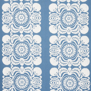 Castanet Embroidery Chambray 70262 by Schumacher Designer Fabric