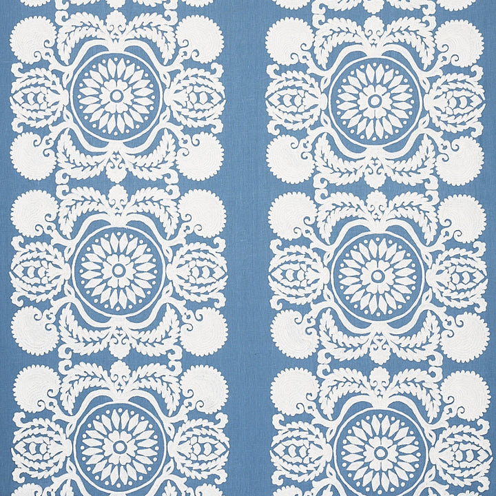 Castanet Embroidery Chambray 70262 by Schumacher Fabric Schumacher Fabric Castanet Embroidery Chambray 70262Fabric LINEN 80% INDIA </p><p>Repeat: H: VERT. 25 7/8" (66CM) , V: VERT. 15 5/8" (40CM) 52 - Fabric Carolina -