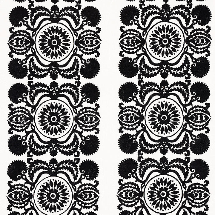 Castanet Embroidery Black 70263 by Schumacher Fabric Schumacher Fabric Castanet Embroidery Black 70263Fabric LINEN 80% INDIA </p><p>Repeat: H: VERT. 25 7/8" (66CM) , V: VERT. 15 5/8" (40CM) 52 - Fabric Carolina -