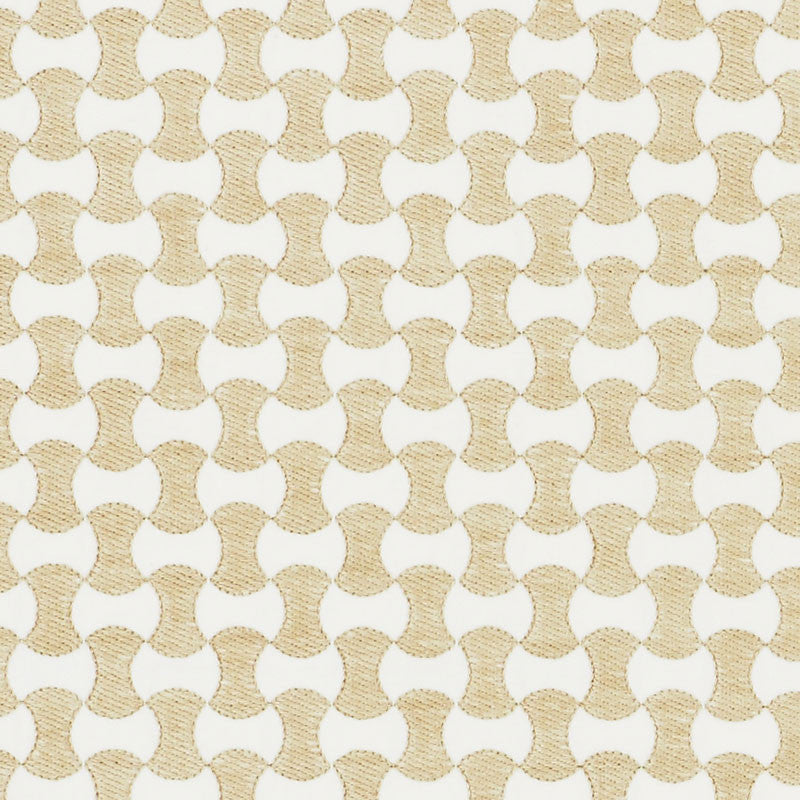 Nolita Embroidery Natural 70370 by Schumacher Designer Fabric ESSENTIALS: SMALL-SCALE UPHOLSTERY I COTTON 63% SPUN VISCOSE 37% INDIA MARTINDALE 10,000 </p><p>Repeat: Horizontal: 3/4" (2CM) and Vertical: 1 1/2" (4CM) 50.625 - Swanky Fabrics -