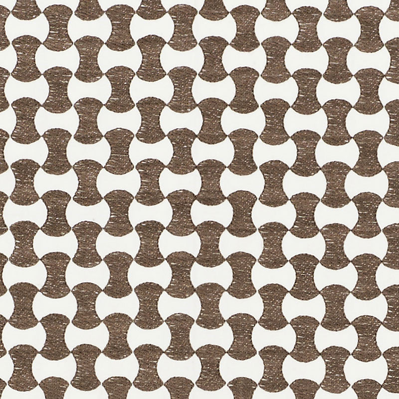 Nolita Embroidery Taupe 70371 by Schumacher Designer Fabric ESSENTIALS: SMALL-SCALE UPHOLSTERY I COTTON 63% SPUN VISCOSE 37% INDIA MARTINDALE 10,000 </p><p>Repeat: Horizontal: 3/4" (2CM) and Vertical: 1 1/2" (4CM) 50.625 - Swanky Fabrics -