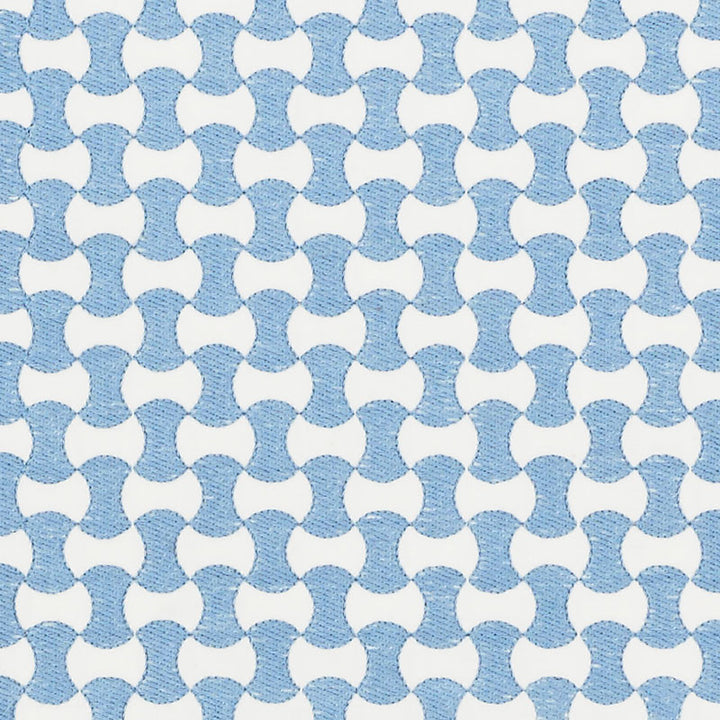 Nolita Embroidery Chambray 70374 by Schumacher Designer Fabric ESSENTIALS: SMALL-SCALE UPHOLSTERY I COTTON 63% SPUN VISCOSE 37% INDIA MARTINDALE 10,000 </p><p>Repeat: Horizontal: 3/4" (2CM) and Vertical: 1 1/2" (4CM) 50.625 - Swanky Fabrics -