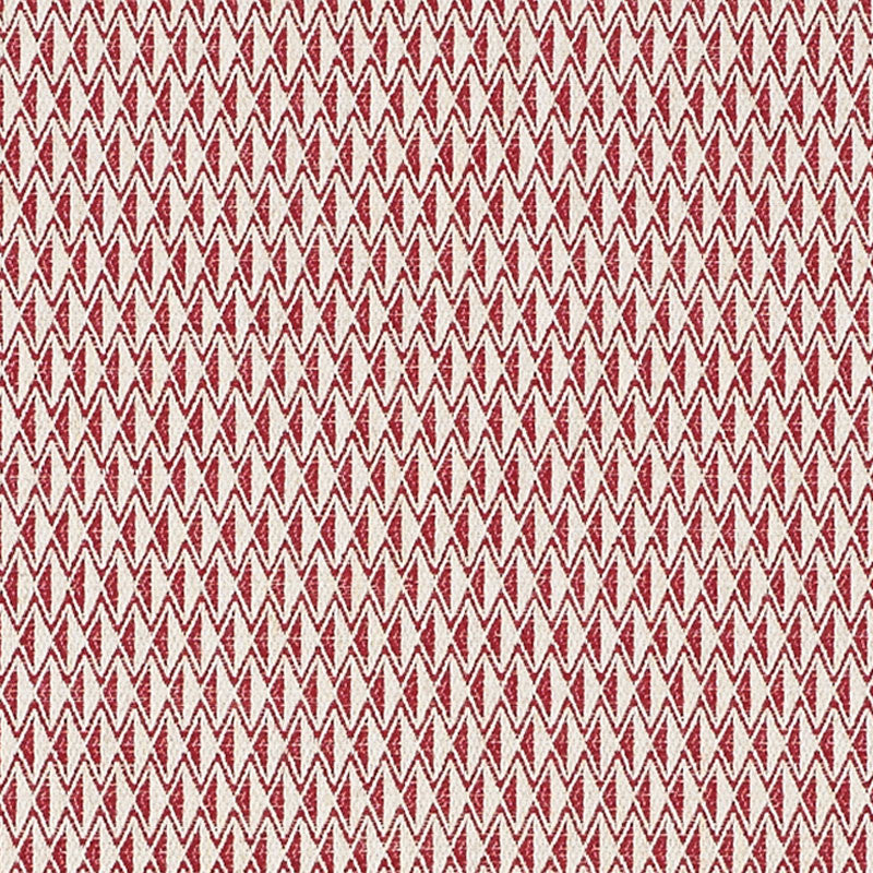 Greenpoint Red 70547 by Schumacher Designer Fabric ESSENTIALS: SMALL-SCALE UPHOLSTERY I See Sample ITALY MEDIUM DUTY </p><p>Repeat: Horizontal: 1/2" (1CM) and Vertical: 1 1/2" (4CM) 56 1/2" (144CM) - Swanky Fabrics -