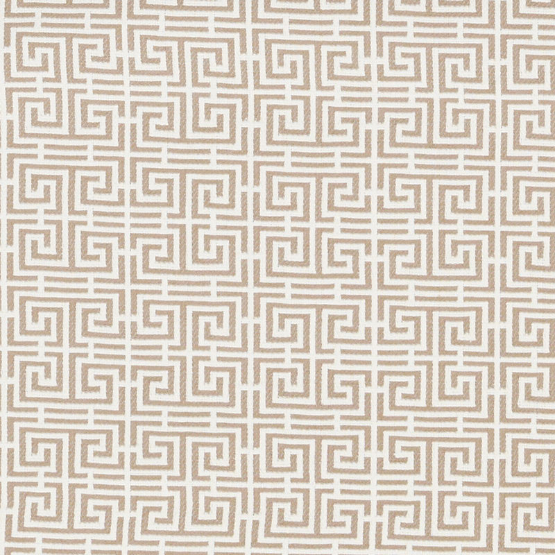 Chinois Fret Natural/Ivory 70563 by Schumacher Designer Fabric ESSENTIALS: SMALL-SCALE UPHOLSTERY I COTTON 95% POLIAMMIDIC 5% FRANCE </p><p>Repeat: Horizontal: 2 1/4" (6CM) and Vertical: 2 3/8" (6CM) 53.5 - Swanky Fabrics -