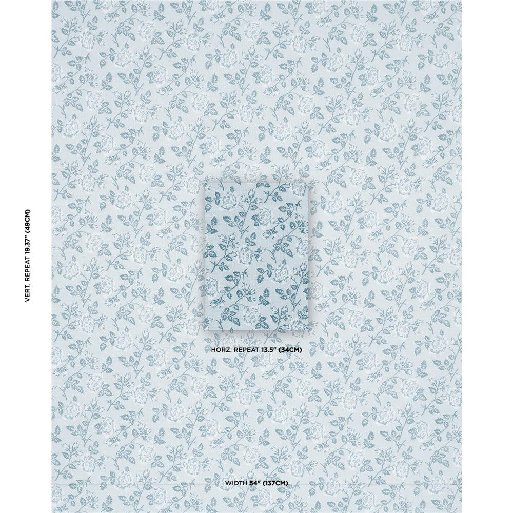 Lavinia Blue 182101 by Schumacher Designer Fabric Veere Grenney 13.5" - Swanky Fabrics -