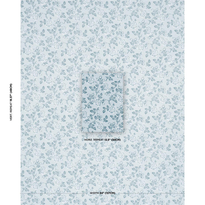 Lavinia Blue 182101 by Schumacher Designer Fabric Veere Grenney 13.5" - Swanky Fabrics -