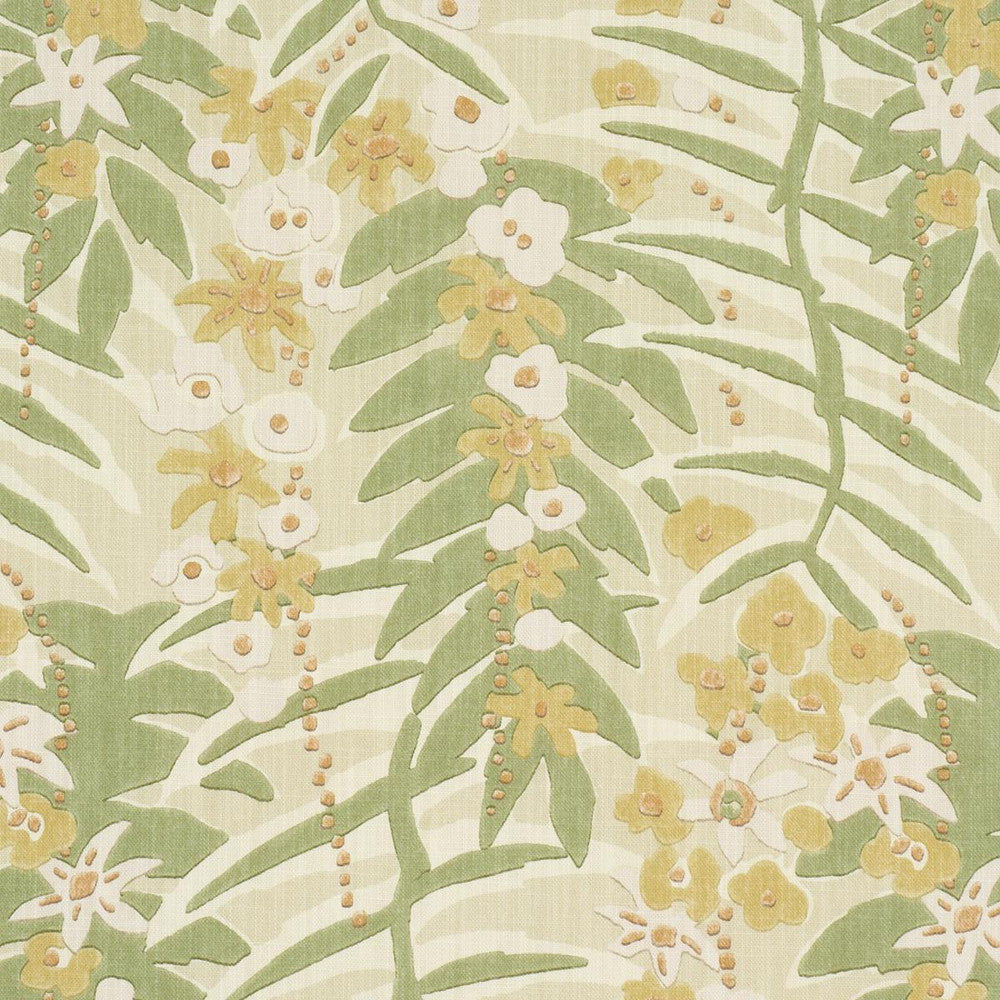 Ashbee Botanical Citron 182151 by Schumacher Designer Fabric Craft Revival 13.5" - Swanky Fabrics -